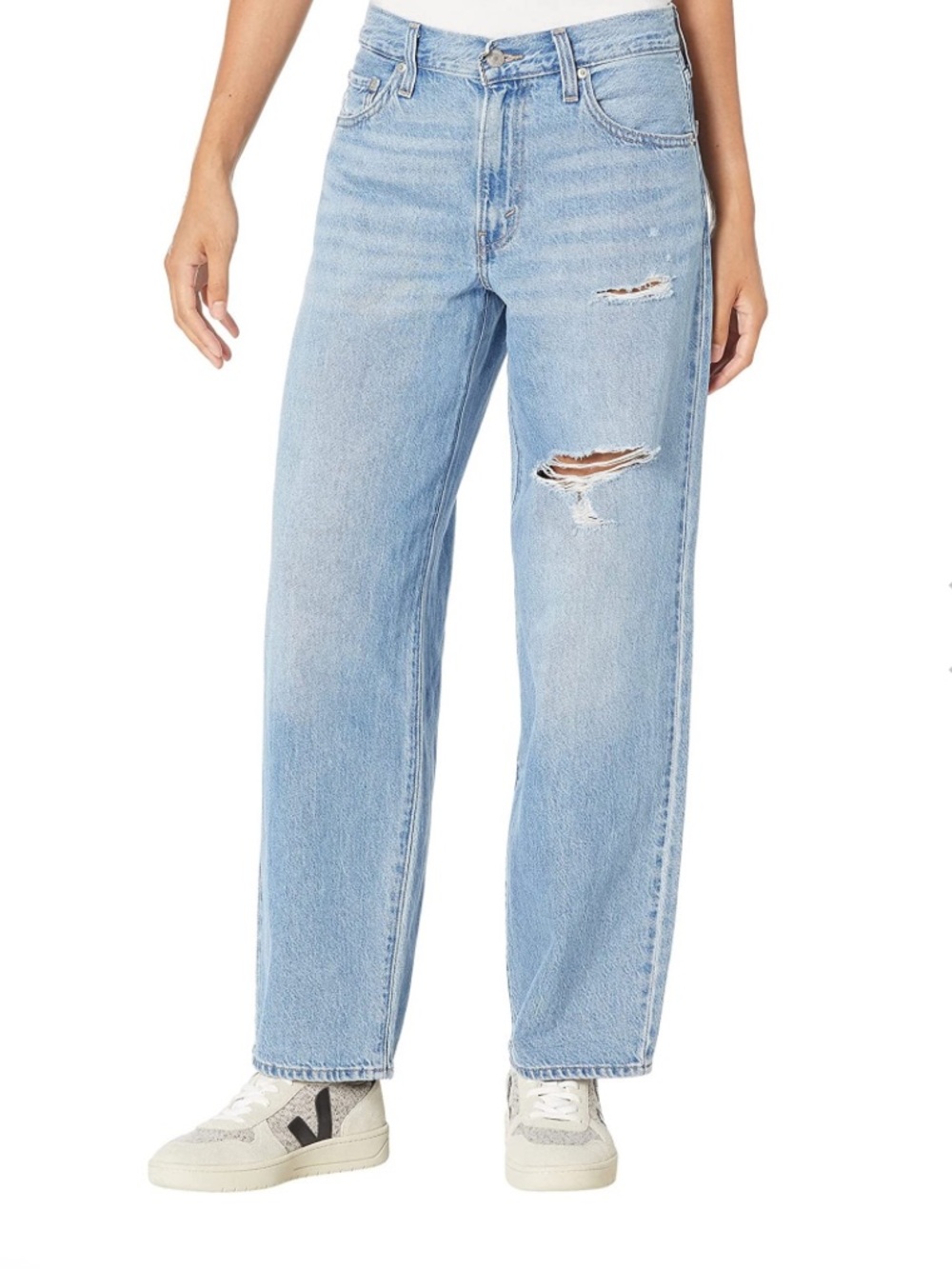 Levi's Light Blue Distressed Boyfriend Jeans - Women's